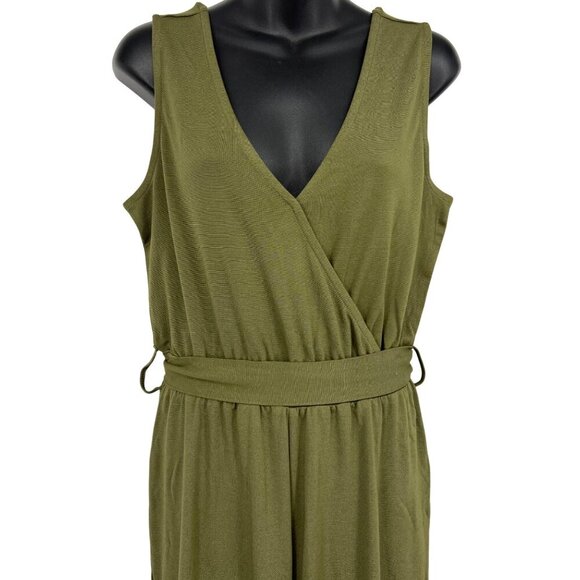 Caralyn Mirand The Drop Olive Sleeveless V-Neck Jumpsuit Medium M NWT New - Picture 2 of 8